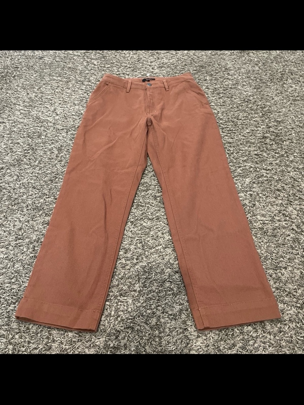 Quince organic cotton blend straight leg brown pants size 4